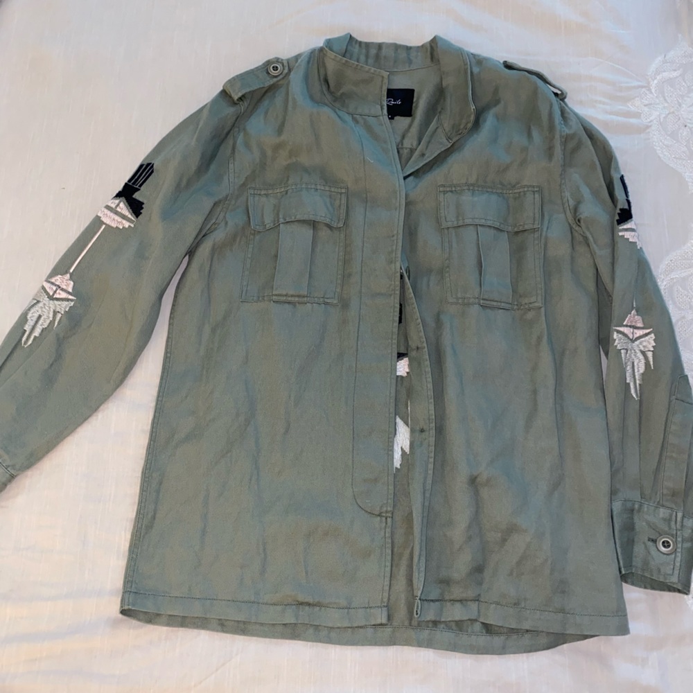 Rails Elliot Aztec Embroidery Military Jacket In Green (120) - Picture 10 of 10